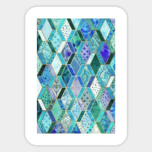 Sapphire & Emerald Diamond Patchwork Pattern Sticker